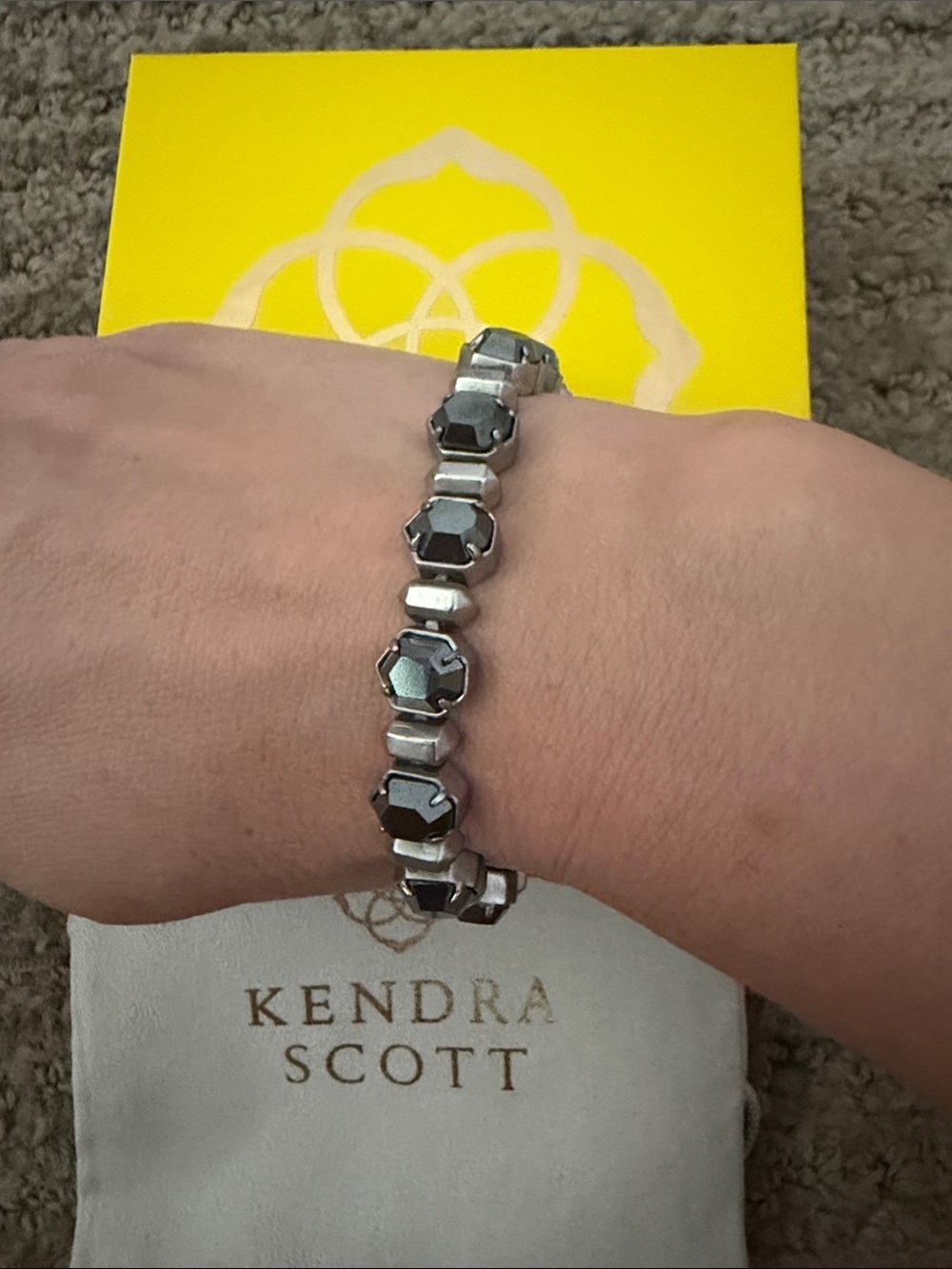 Kendra Scott Silver Hematite Bracelet